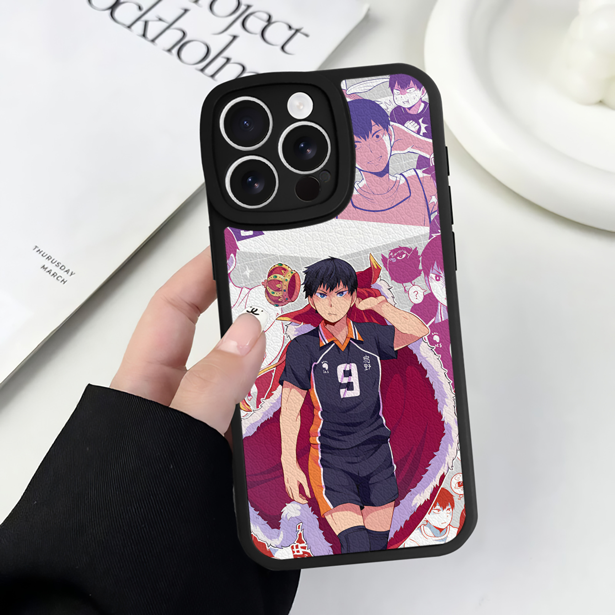 （画像用） ハイキュー!! Haikyu!! 【iPhone 16シリーズ対応】シリコンスマホケース（レザー調） 材質：シリコン